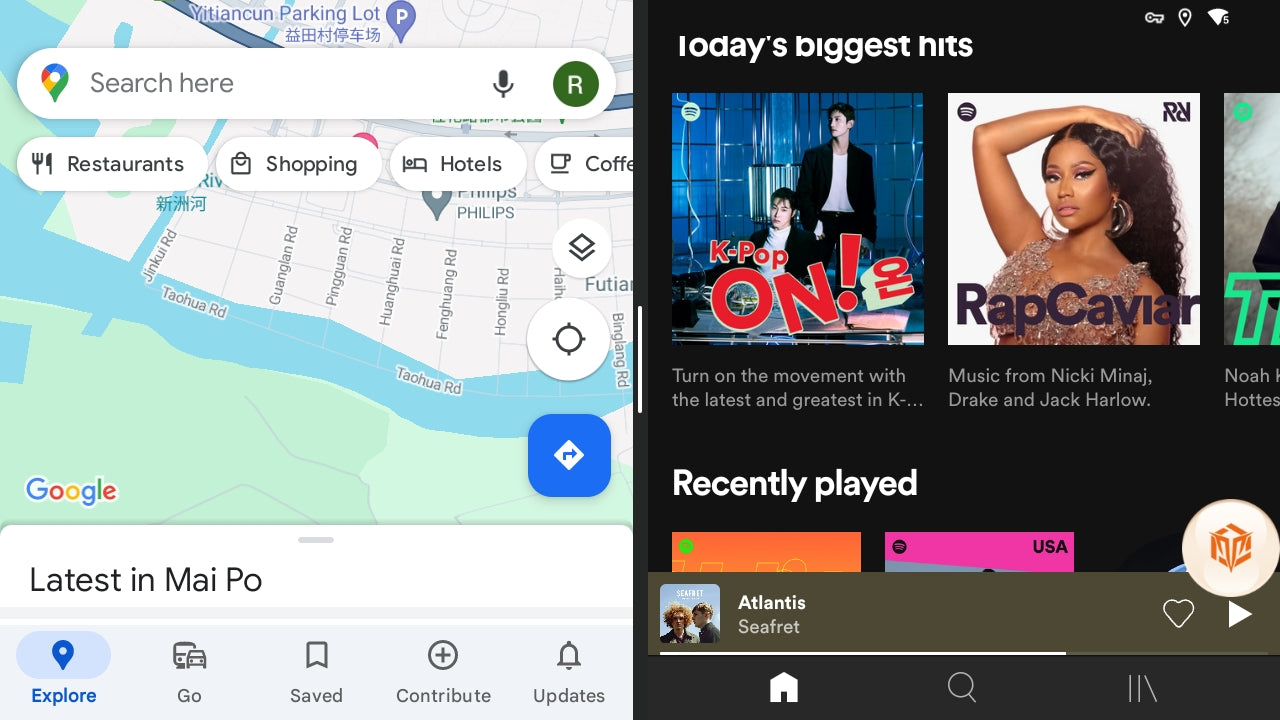 How to use split screen feature on Transcend Car Box