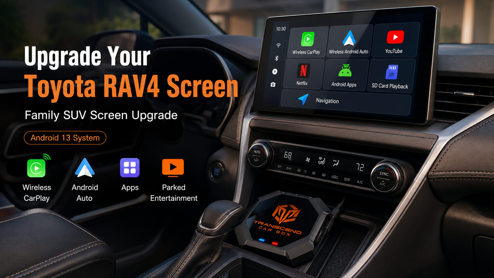 CarPlay AI Box for Toyota RAV4 with Transcend Car Box