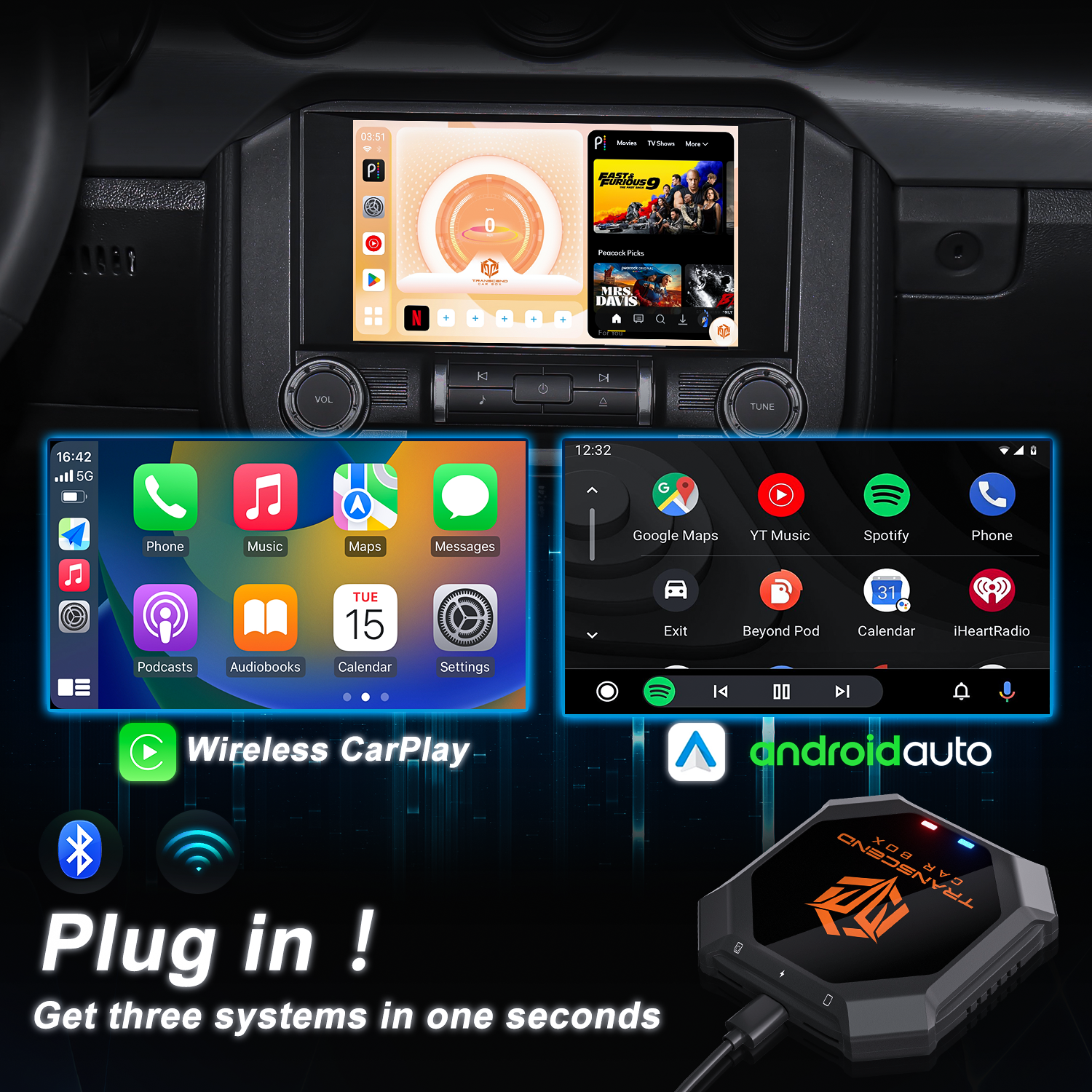 KAMING Wireless CarPlay Adapter with Netflix - 2022 India