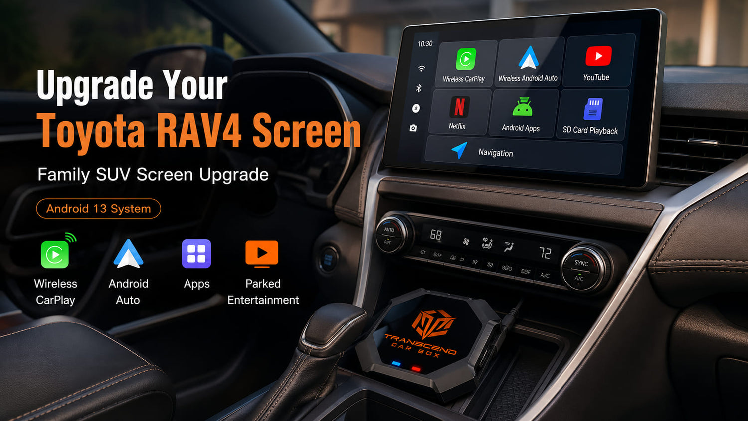 CarPlay AI Box for Toyota RAV4 with Transcend Car Box