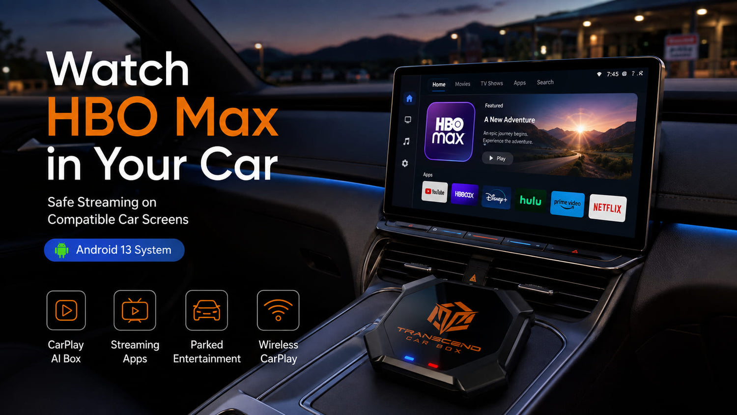Watch HBO Max in your car with Transcend Car Box